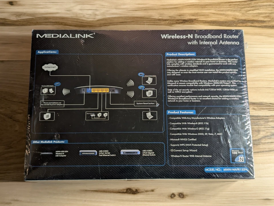 Medialink MWN-WAPR150N 150 Mbps 4-Port 10/100 Wireless N Router - Image 3 of 4