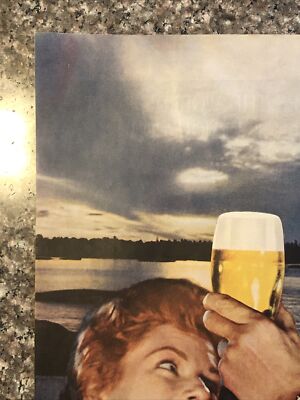 1959 Schlitz Beer Sunset Couple - Know Real Joy Good Living VTG