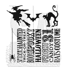 Tim Holtz Stampers Anonymous "HALLOWEEN SILHOUETTES" Rubber Cling Stamp Set