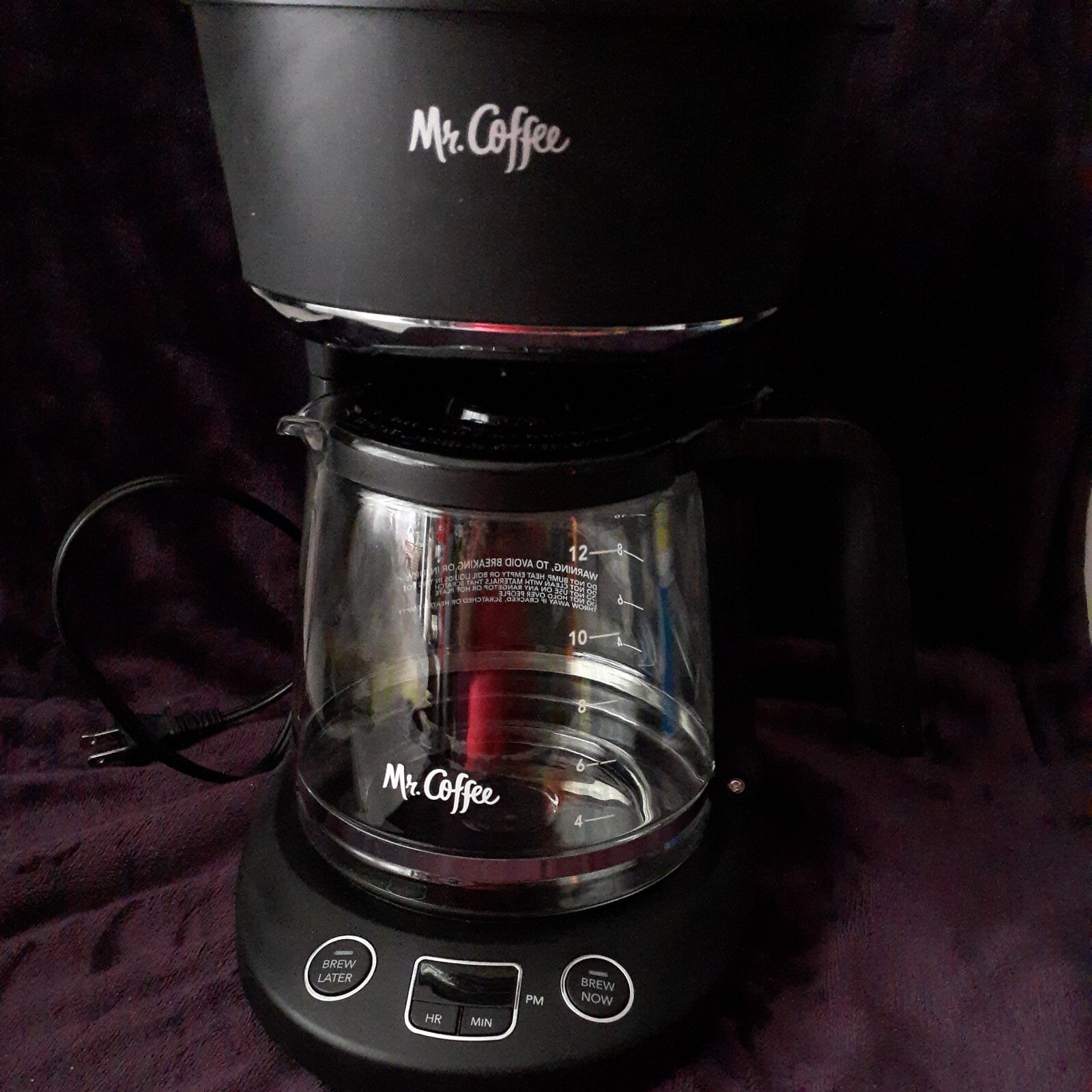 Mr. Coffee 12-Cup Programmable Coffee Maker, Brew Now or Later 4hr Auto Shut off