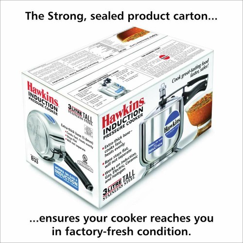 Olla a presión Hawkins de acero inoxidable de 3 L de altura base de inducción cocción rápida - Imagen 4 de 4