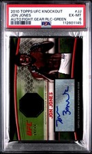 JON JONES 2010 TOPPS UFC KNOCKOUT COMBO GREEN AUTO RELIC JERSEY SSP /88 PSA 6 JG