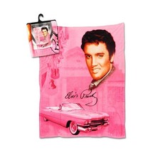 Elvis Pink Cadillac Coral Plush Fleece Throw Blanket