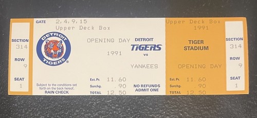 1991 Yankees Don Mattingly Captain Debut Detroit Tigers Full Ticket - Nr Mint