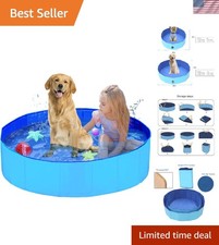 Foldable 40'' x 12'' Anti-Slip Pet Dog and Kids Pool   Durable PVC Design