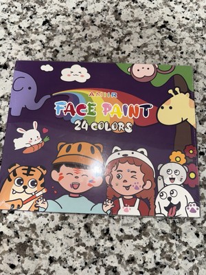 Amiir Face Paint Kit Palette 24 Colors w/stencils water based - CHA NIB