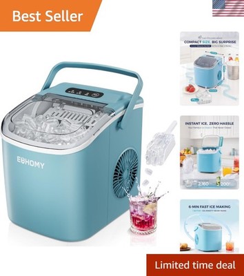 Portable Ice Maker - 26 lbs Daily, 6 Mins Ice Ready, Auto-Cleaning for Parties