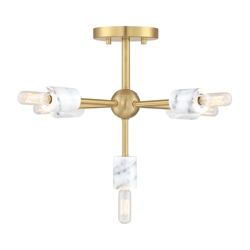 Designers Fountain D304C-SF Star Dust 5 Light 17"W Semi-flush - Gold - Picture 5 of 5