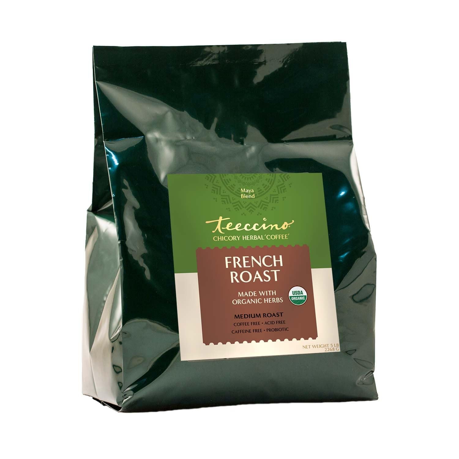 Teeccino French Roast Chicory Coffee Alternative, 5 Lb Bag -