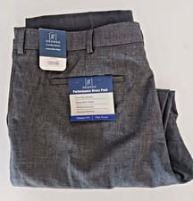 George Flat Front Wrinkle Resist Stretch Gray Dress Office Corp Pants 40x30 NWT