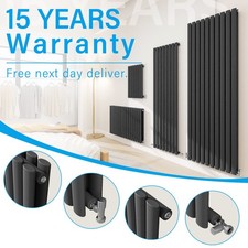 Anthracite Designer Oval Column Radiator Horizontal Vertical Central Heating Rad