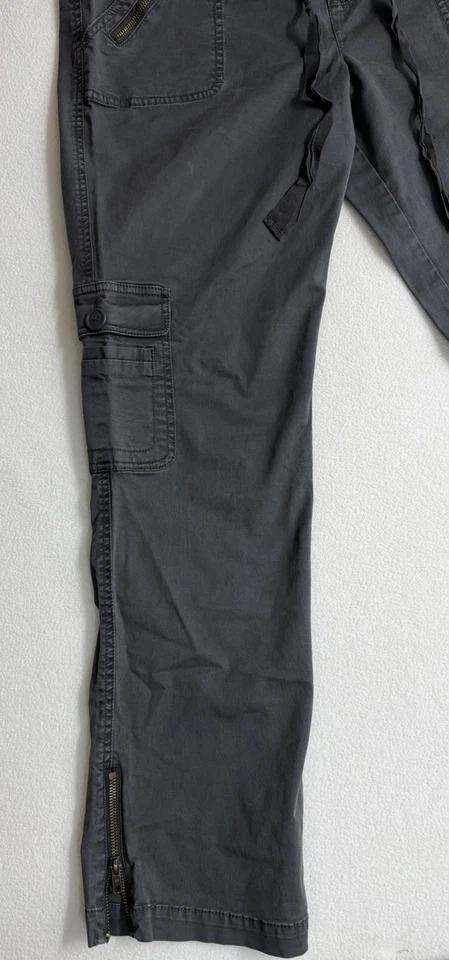 Juicy Couture Women’s Cargo Pants Y2K 2000s Gray Zip Pockets Size 12  - Image 3 of 4