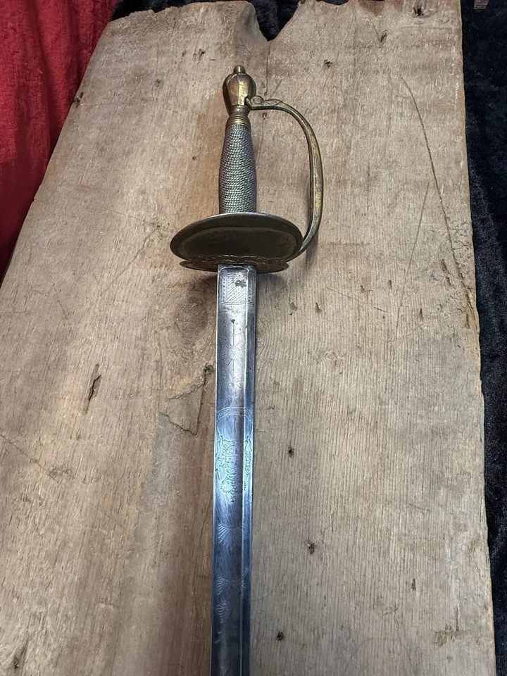 BRITISH NAPOLEONIC 1796 PATTERN INFANTRY OFFICER'S SPADROON SWORD by J.J. RUNKEL - Image 2 of 4