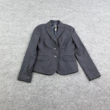 J.CREW Suit Jacket Womens 2 Blue Pinstripe Lined Tailored Short Two-Button
