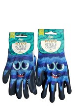 Digz Kids Nitrile Coated Gloves Gardening Work - Blue Monster Youth S/M - 2 Pair