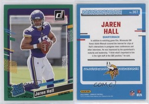 2023 Panini Donruss Rated Rookie Press Proof Green Jaren Hall #367 Rookie RC