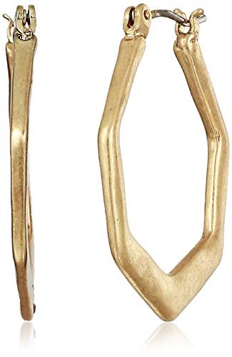 СЕРЬГИ-КОЛЬЦА В ФОРМЕ ШЕСТИГРАННИКА SAK ONE SIZE SE0495 - ЗОЛОТО