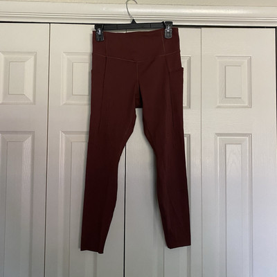 BROOKS WOMEN'S METHOD 7/8 LEGGINGS SIZE M RUN RAISIN/ BROWN
