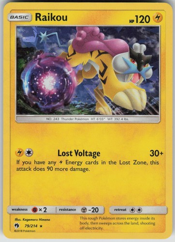 Raikou Rare Lost Thunder LP 79/214