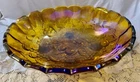 Vtg 1970s Marigold Carnival Glass Oval Footed Bowl Garland Fruit Bowl 12"x8.5"