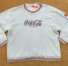 Vintage Coca-Cola Sweatshirt Mens L Embroidered 90s Fleece Crewneck Pullover
