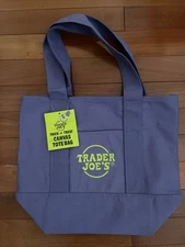NWT Trader Joe’s mini canvas tote bag Halloween trick or treat purple