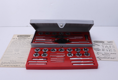 Vintage Sears Craftsman Kromedge 41pc Tap & Adjustable Die Set 9