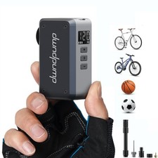Mini Bike Pump with Gauge, 120 PSI Electric Bicycle Pump, Rechargeable Bike A...