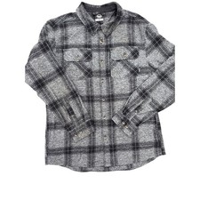 Colorado Clothing Mens Plaid Flannel Button Up Shirt L G Gray Black Long Sleeve