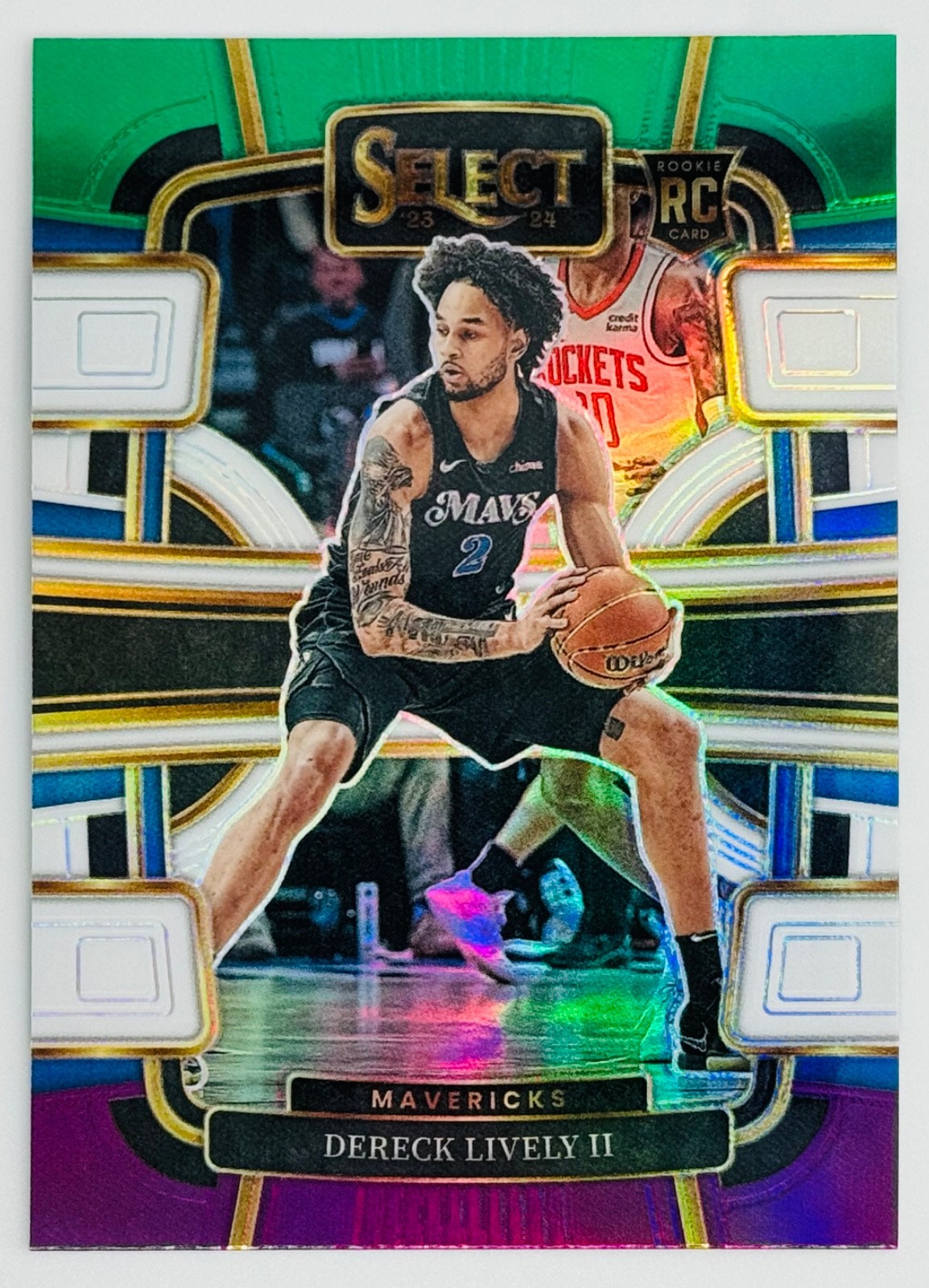 2023-24 Select Dereck Lively II Concourse Green White Purple #76 RC - Mavs