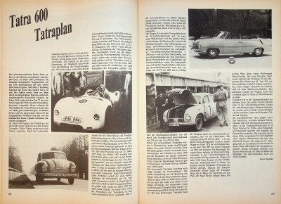 Oldtimer Markt 1061) Tatra 600 Tatraplan in einer seltenen Vorstellung auf 2 Sei