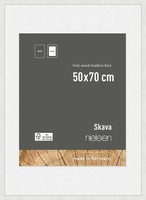 Nielsen Holz-Bilderrahmen Skava Weiß 50X70 Cm Mit Passepartout 40X60 Cm