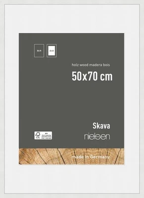 Nielsen Holz-Bilderrahmen Skava weiß 50x70 cm mit Passepartout 40x60 cm - Bild 1 von 4