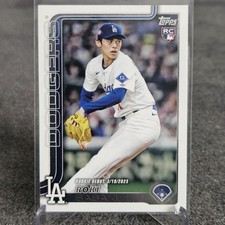 Roki Sasaki MLB Debut Rookie RC 2025 Topps Update Series Card #US199 Dodgers