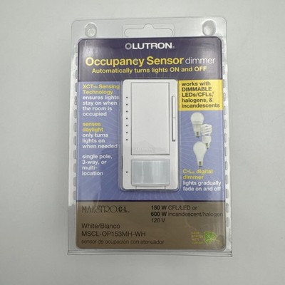 Lutron MSC-LOP153MHWH 120V Maestro Occupancy Sensor Dimmer Auto on/off