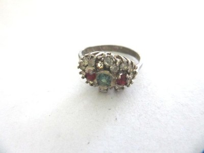 Silberring bunte Steine OM7075