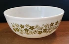 Vintage Pyrex Spring Blossom Crazy Daisy Nesting Mixing Bowl 404 White & Green