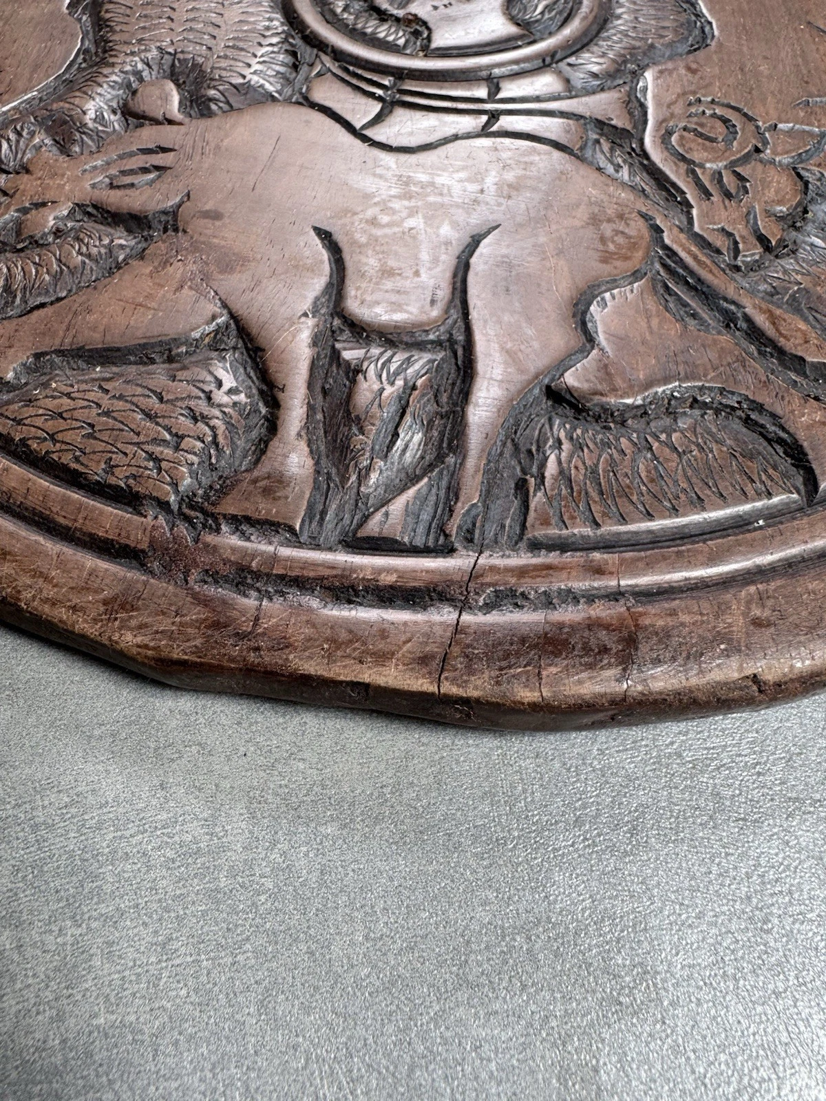 African Hand Carved Wooden Decorative Plate/Platter Double Sided Safari Animals 6
