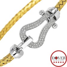 Estate Diamond 18K Multi Tone Gold Pave Textured Buckle Cuff Bracelet 14.6 Gr NR