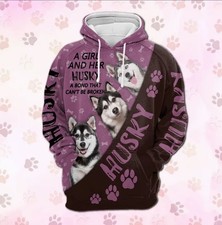 Husky A Girl And Her Dog 3D HOODIE Halloween Gift Best Price Christmas Gift