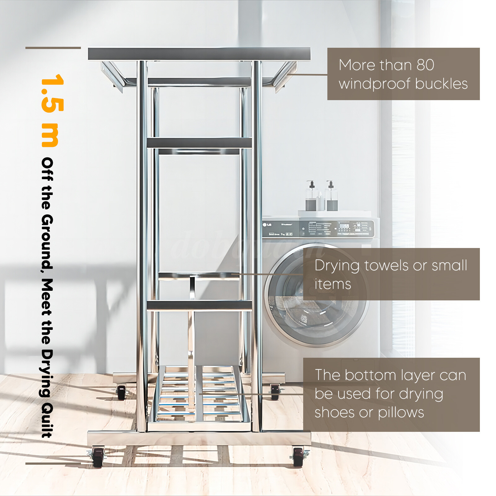 1000LBS Heavy Duty Garment Rack Rolling Clothing Rack Clothes Rack Adjustable