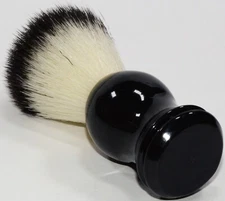 Synthetic Shaving Brush with Black Plastic Handle and Gold Trim - New