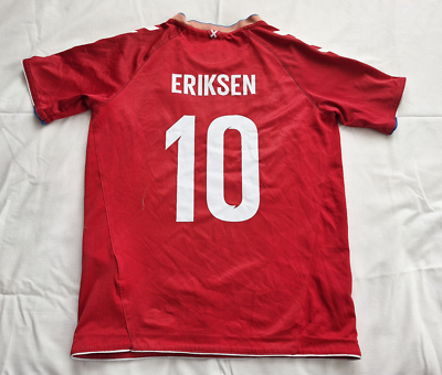 Denmark 2018 Home Jersey #10 Eriksen Hummel Red Shirt Size Boys