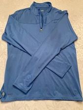 Nike FIT-DRY Long Sleeve Pullover Men's M Blue Quarter-Zip Lightweight Athletic