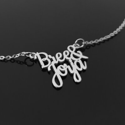 Double Name Necklace Two Names Pendant Personalized Gift For Woman Custom Charm