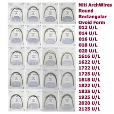 10pc/bag Dental Orthodontic Arch Wire Elastic Niti Ovoid Round Rectangular 12 16