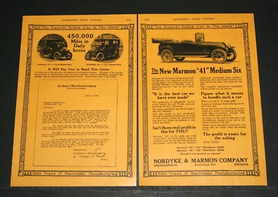 1914 OLD MAGAZINE PRINT AD, MARMON CARS, ''THE EASIEST RIDING CAR IN THE WORLD''!