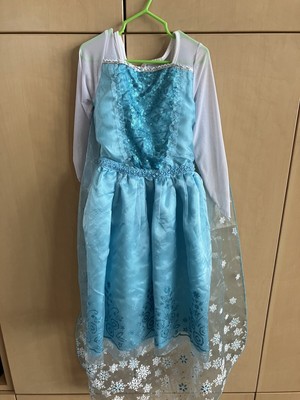 Girls long aqua dress with cape from frozen size 130