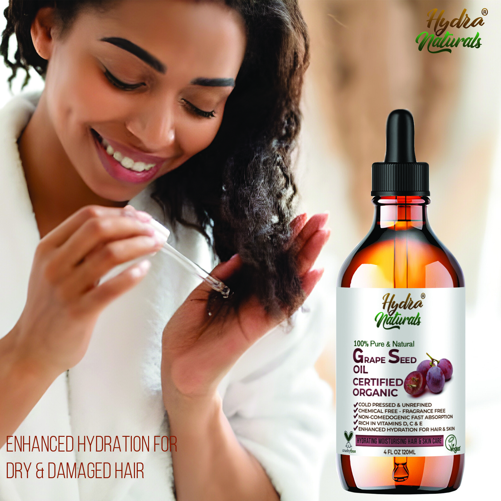 GRAPESEED OIL 100 Pure & Natural Cold Pressed Organic Unrefined 50ml