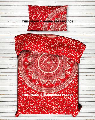 Hippie Indian Cotton Quilt Twin Bedding Set Ombre Mandala Gorgeous Duvet Cover 